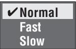 PANASONIC SC-HT885 - Appuyez plusieurs fois sur [SHIFT]+[PLAY SPEED] pour sélectionner “Normal”, “Fast” ou “Slow”. - 2
