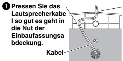 1 Pressen Sie das Lautsprecherkabe I so gut es geht in die Nut der Einbaufassungsa bdeckung. Kabel