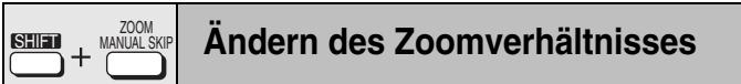 SHIFT + ZOOM MANUAL SKIP Ändern des Zoomverhältnisses
