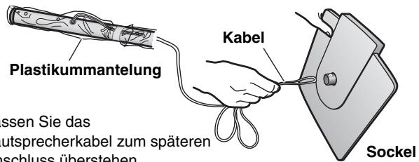 Plastikummantelung Kabel ssen Sie das utsprecherkabel zum späteren schluss überstehen. Sockel