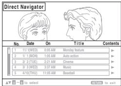 PANASONIC SC-HT990 - Appuyez sur [DIRECT NAVIGATOR]. - 1