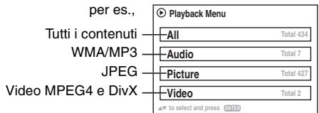 PANASONIC SC-HT990 - Riproduzione degli elementi in base a un ordine (Playback Menu) - 1