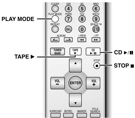 PANASONIC SC-PM21 - Pendant la lecture de la cassette, appuyer sur [∨/REW/◄◄◄] ou [∧FF/►►i]. - 1
