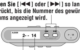 PANASONIC SL-CT510 - Starten der Wiedergabe mit einem bestimmten Album (Albumsprung) - 3