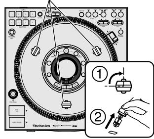 PANASONIC SL-DZ1200 - Remove the 3 platter lock stoppers from the platter - 1