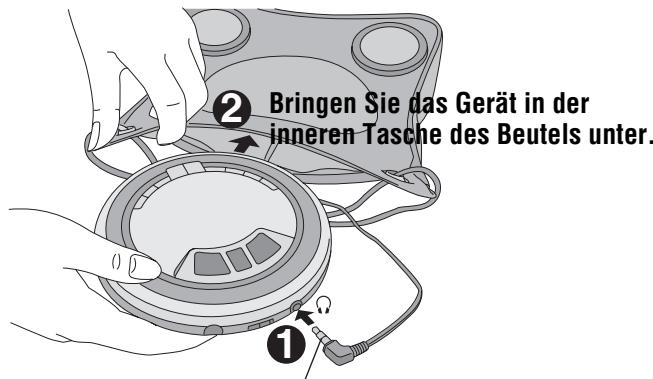 PANASONIC SL-SK434 - Gebrauch des spritzwassersicheren Beutels mit Laufsprechem - 1