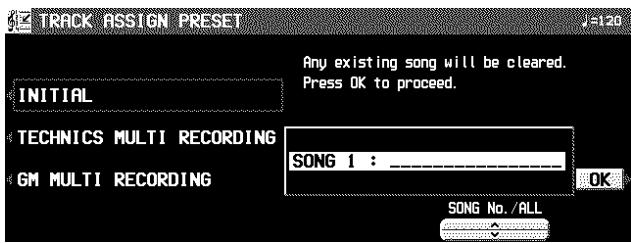 PANASONIC SX-KN7000 - ■ Présélections d'assignation des pistes TRACK ASSIGN PRESETS - 1