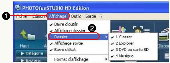 PANASONIC PHOTOFUNSTUDIO 3.0 HD EDITION - Paramétrage des types de dossier à afficher - 1