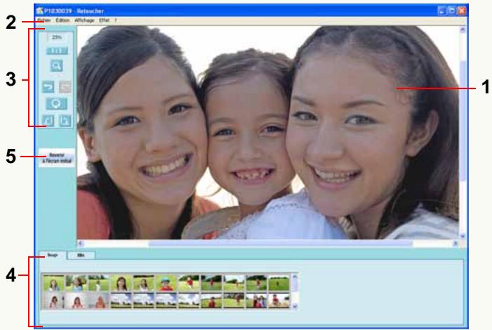 PANASONIC PHOTOFUNSTUDIO 3.0 HD EDITION - Configuration de l'écran pour la fonction retouche - 1