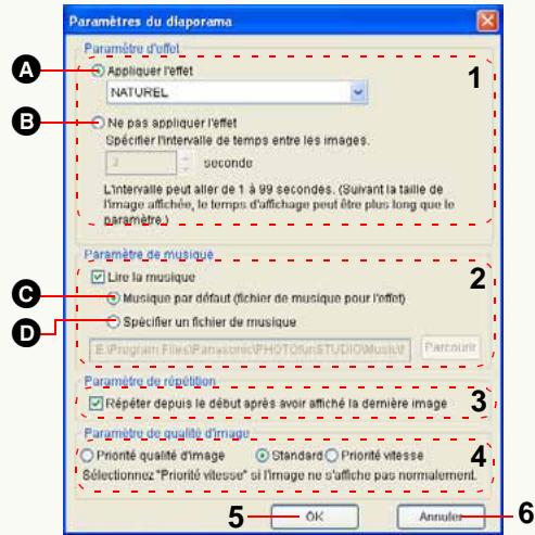 PANASONIC PHOTOFUNSTUDIO 3.0 HD EDITION - Paramétrages détaillés pour diaporamas - 1