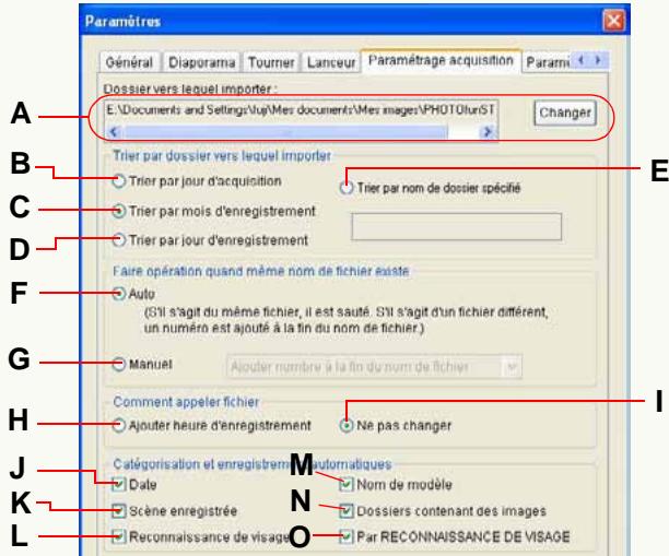 PANASONIC PHOTOFUNSTUDIO 3.0 HD EDITION - Modification des paramétrages initiaux d'acquisition - 1