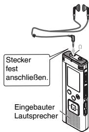 Stecker fest anschließen. Eingebauter Lautsprecher