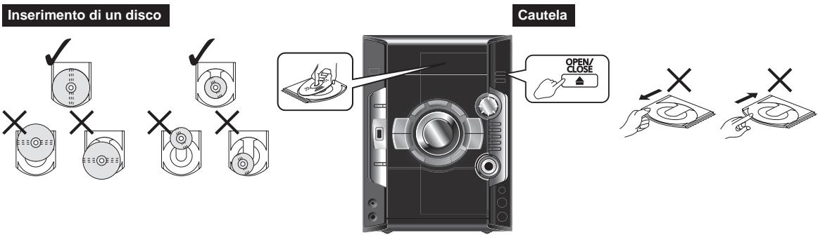 PANASONIC SC-AK280 - Come maneggiare i cassetti dei dischi e i dischi - 1