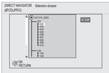 DIRECT NAVIGATOR CD(JPEG) Sélection dossier 021216_0026 001 002 003 004 005 006 007 008 009 010 103 104 105 B 1/25 OK -RETURN