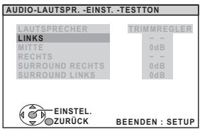 PANASONIC SC-PT170 - Aufrufen der Modalität Testton. - 1