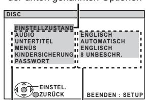 PANASONIC SC-PT170 - Ändern der Einstellungen des Wiedergabegeräts - 5