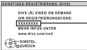 PANASONIC SC-PT170 - Anzeigen des Registierungskodes des Geräts - 1