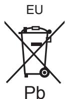 Nota per il symbolo delle batterie (esempio con symbolo chimico riportato sotto il symbolo principale): 1