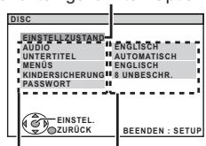 PANASONIC SC-PT70 - Ändern der Einstellungen des Wiedergabegeräts - 2