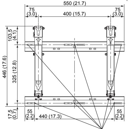 550 (21.7) 75 (3.0) 400 (15.7) 75 (3.0) 103.5 (4.1) 446 (17.6) 325 (12.8) 17.5 (0.7) 55 (2.2) 440 (17.3) 55 (2.2)