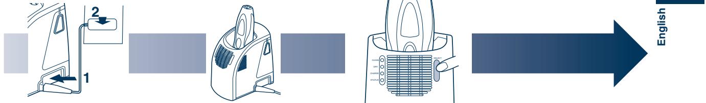 PANASONIC ES8109 - ▶Preparing the self-cleaning recharger - 2