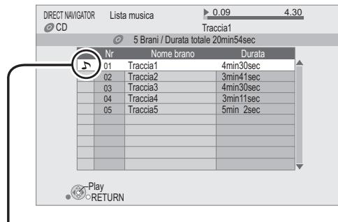 DIRECT NAVIGATOR CD Lista musica Traccia1 5 Brani / Durata totale 20min54sec Nr Nome brano Durata 01 Traccia1 4min30sec 02 Traccia2 3min41sec 03 Traccia3 4min30sec 04 Traccia4 3min11sec 05 Traccia5 5min 2sec Play RETURN