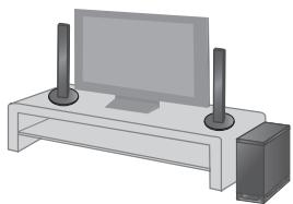 PANASONIC SC-HTB15EG - Beim Aufstellen der Lautsprecher auf einem Tisch - 4