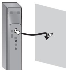 PANASONIC SC-HTB15EG - Fixez l'(les) enceinte(s) solidement sur la (les) vis à l'aide du(des) trou(s). - 1