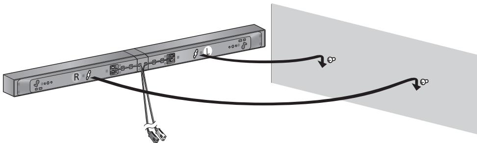PANASONIC SC-HTB15EG - Placez l'enceinte de façon sûre sur la ou les vis avec les orifice(s). - 1