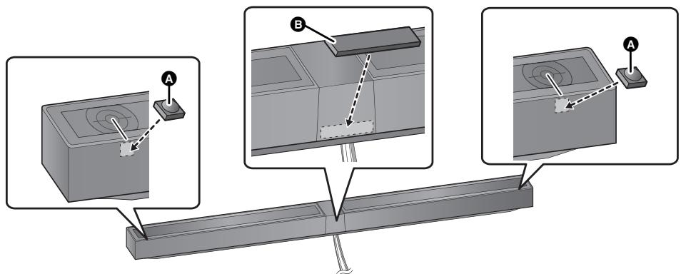PANASONIC SC-HTB15EG - Fixez les pieds d'enceinte sous les enceintes. - 1