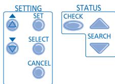 SETTING SET SELECT CANCEL STATUS CHECK SEARCH