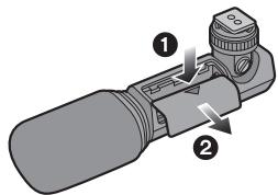 PANASONIC DMW-MS1E - Open the battery cover. - 1