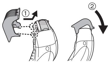 PANASONIC ER-GK40 - Attaching the comb attachments - 1