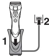 PANASONIC ER-GK40 - Turn off the shaver and insert it in the AC adaptor until it clicks as illustrated. - 1