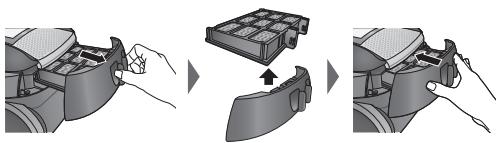 PANASONIC MC-CG710 - Changement du filtre d'expulsion - 1