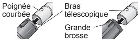 Poignée courbée Bras télescopique Grande brosse