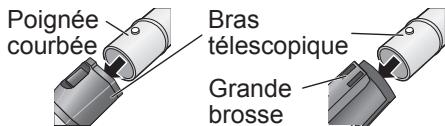 PANASONIC MC-CG712 - Assemblage de la poignée courbée, du bras télescopique et de la grande brosse. - 1