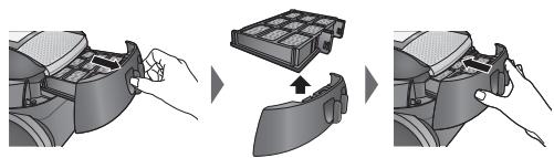 PANASONIC MC-CG712 - Changement du filtre d'expulsion - 1