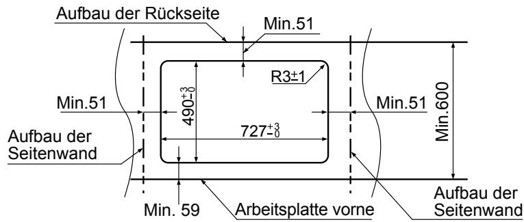 PANASONIC KY-B64BXBXD - ■ Abmessungen des Arbeitsplatten-Ausschnitts - 1