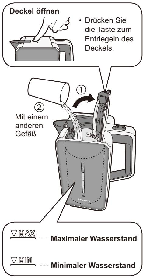 PANASONIC NC-DK1BXE - Öffnen Sie den Deckel und füllen Sie Wasser ein. - 1