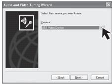 PANASONIC PVGS16 - Select [USB Video Device] in the [Camera] menu. - 1