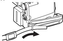 PANASONIC PVGS16 - Attaching the Shoulder Strap - 1