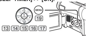 PANASONIC PVGS16 - Set [TAPE RECORDING MENU] or [CARD RECORDING MENU] >> [CAMERA] >> [SELF TIMER] >> [ON]. - 1