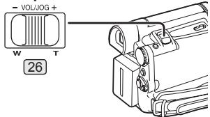 PANASONIC PVGS16 - Push the [W/T] Lever 26 to select a desired search speed. - 1