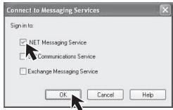 PANASONIC PVGS16 - Select [.NET Messaging Service] and click [OK]. - 1