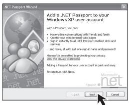 PANASONIC PVGS16 - Click [Next] when the [.NET Passport Wizard] dialog appears. - 1