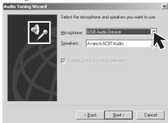 PANASONIC PVGS16 - Select [USB Audio Device] in the [Microphone] menu. - 1