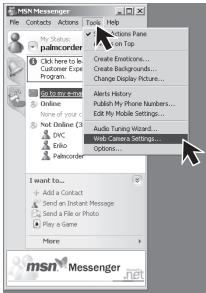 PANASONIC PVGS16 - Click [Web Camera Settings...] in the [Tools] menu. - 1