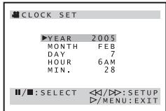 PANASONIC PVGS16 - Set [INITIAL] >> [CLOCK SET] >> [YES]. - 1
