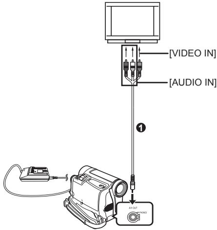 PANASONIC PVGS16 - Connect the [AV OUT] Jack of the Camcorder and the Video and Audio Input Jacks of the TV. - 1
